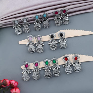 Women Oxidized Silver Plated Traditional Earrings Combo Set