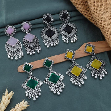 Women Oxidized Silver Plated Traditional Earrings Combo Set