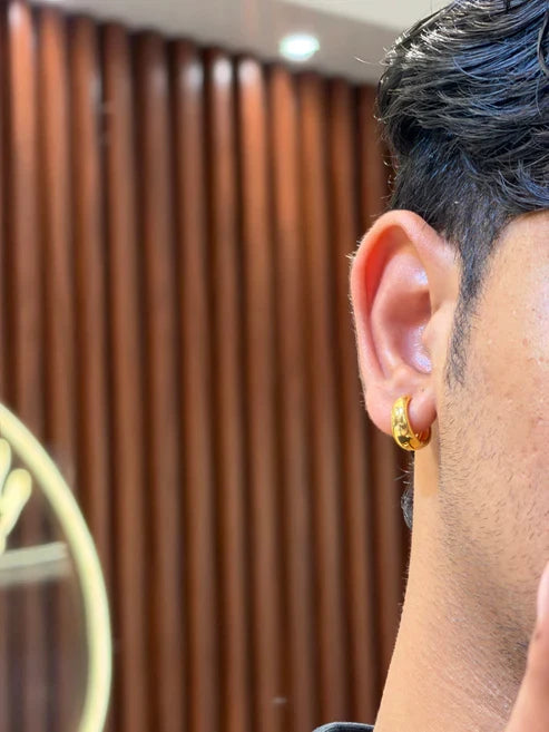 1 Gram Men's Gold Plated Bali Earrings for Men ( 2 Pices)