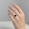 925 Silver Evoliette Black Onyx Natural Gemstone Solitaire Ring