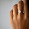 Silver Veloura Drop Solitaire Ring