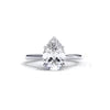 Silver Veloura Drop Solitaire Ring