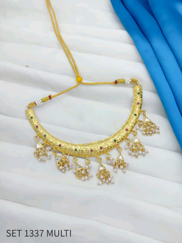 Royal Traditional Gold Finish Necklace For Women