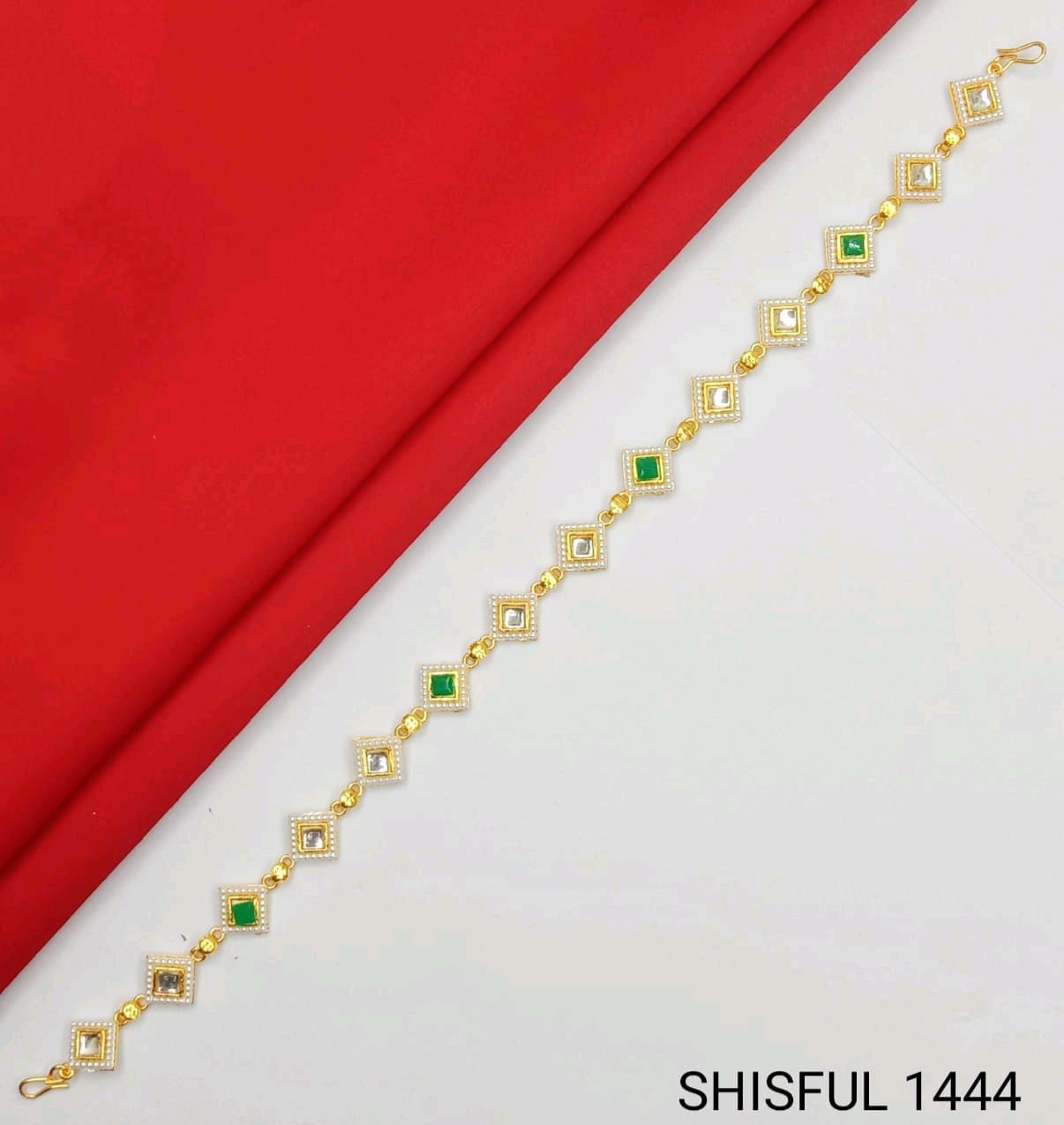 Stylish Rajasthani Matha Patti Maang Tikka for Girls & Women And Traditional Gold Plated Kundan Pearl Maang Tikka with Stone Centerpiece for Women & Bridal Wear