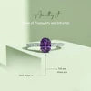 925 Silver Evoliette Amethyst Natural Gemstone Solitaire Ring