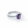925 Silver Evoliette Amethyst Natural Gemstone Solitaire Ring
