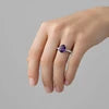 925 Silver Evoliette Amethyst Natural Gemstone Solitaire Ring