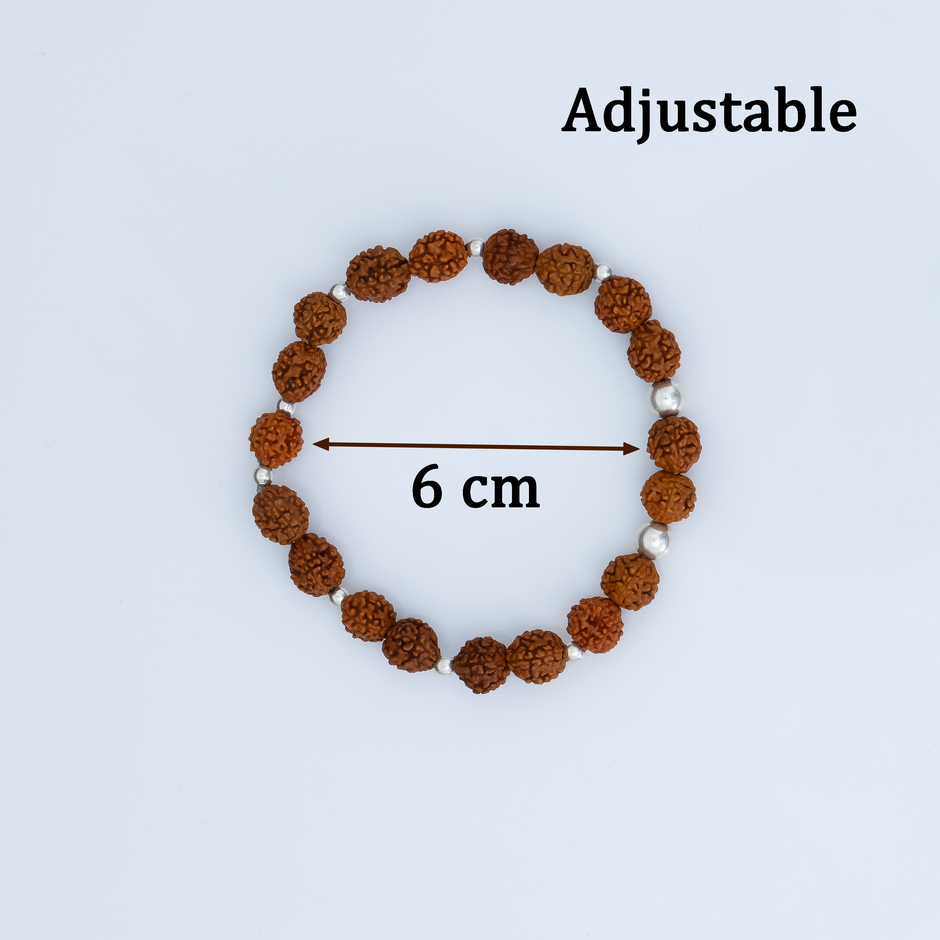 Shiv Energy Rudraksha Bracelet with Silver Accents