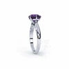 925 Silver Airelle Round Amethyst Natural Gemstone Solitaire Ring