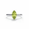 925 Silver Marqis Peridot Natural Gemstone Solitaire Ring