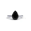 925 Silver Veloura Drop Black Onyx Natural Gemstone Solitaire Ring