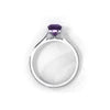 925 Silver Oval Embrace Amethyst Natural Gemstone Solitaire Ring