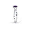 925 Silver Oval Embrace Amethyst Natural Gemstone Solitaire Ring