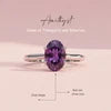 925 Silver Oval Embrace Amethyst Natural Gemstone Solitaire Ring