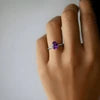 925 Silver Oval Embrace Amethyst Natural Gemstone Solitaire Ring
