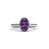 925 Silver Oval Embrace Amethyst Natural Gemstone Solitaire Ring