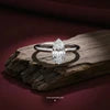 Silver Marqis Solitaire Ring