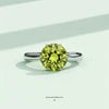 925 Silver Airelle Round Peridot Natural Gemstone Solitaire Ring