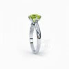 925 Silver Airelle Round Peridot Natural Gemstone Solitaire Ring