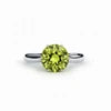 925 Silver Airelle Round Peridot Natural Gemstone Solitaire Ring