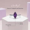 925 Silver Marqis Amethyst Natural Gemstone Solitaire Ring