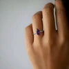 925 Silver Marqis Amethyst Natural Gemstone Solitaire Ring