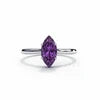 925 Silver Marqis Amethyst Natural Gemstone Solitaire Ring