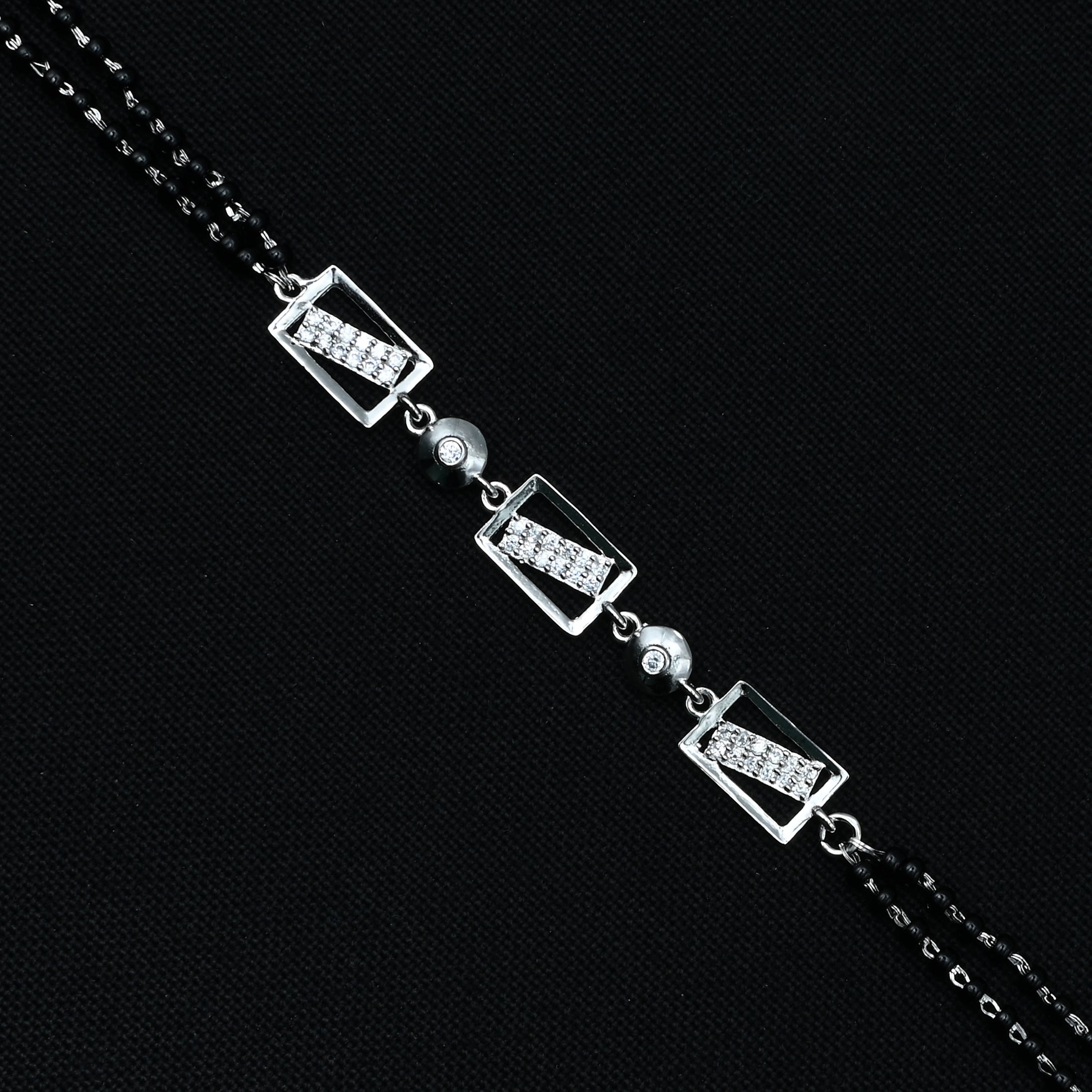 Sterling Silver Bracelet with Mangalsutra Design – Unique & Stylish Jewelry for Girls