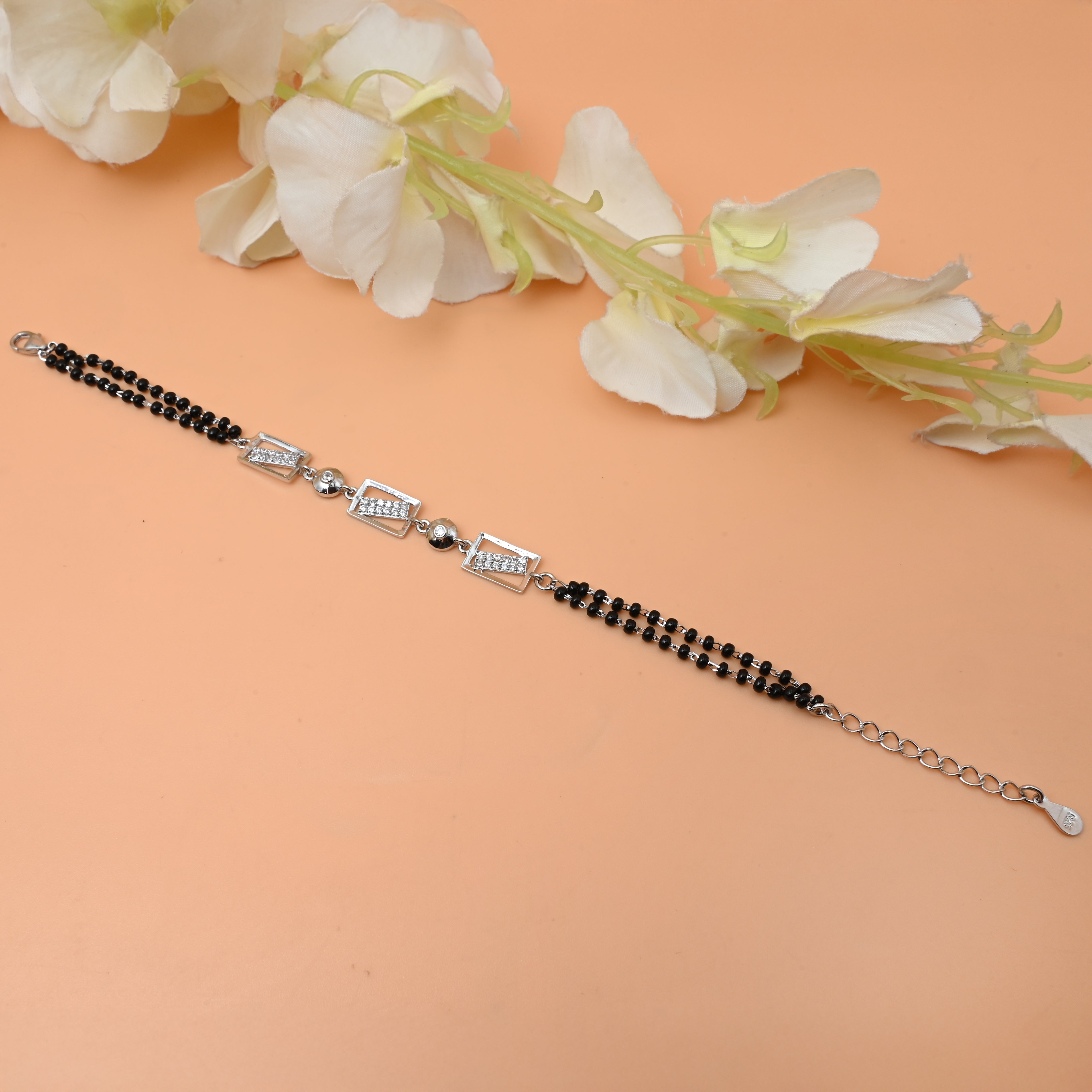Sterling Silver Bracelet with Mangalsutra Design – Unique & Stylish Jewelry for Girls