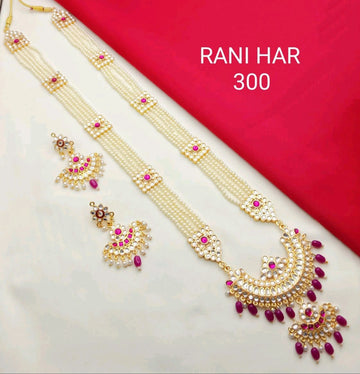 Royal Multi-Layer Pearl Rani Haar Stunning Stone Pendant Necklace Set