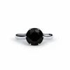925 Silver Airelle Round Black Onyx Natural Gemstone Solitaire Ring