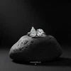 Silver Pearlae Toi et Moi Solitaire Ring