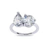 Silver Pearlae Toi et Moi Solitaire Ring