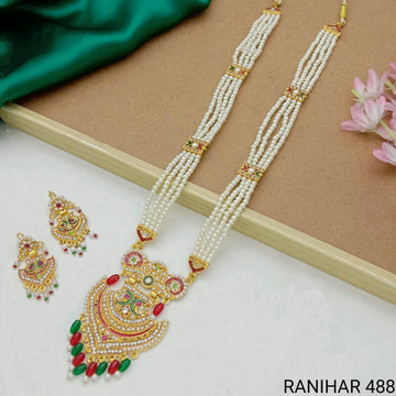 Royal Multi-Layer Pearl Rani Haar Stunning Stone Pendant Necklace Set