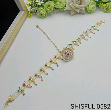 Stylish Rajasthani Matha Patti Maang Tikka for Girls & Women And Traditional Gold Plated Kundan Pearl Maang Tikka with Stone Centerpiece for Women & Bridal Wear
