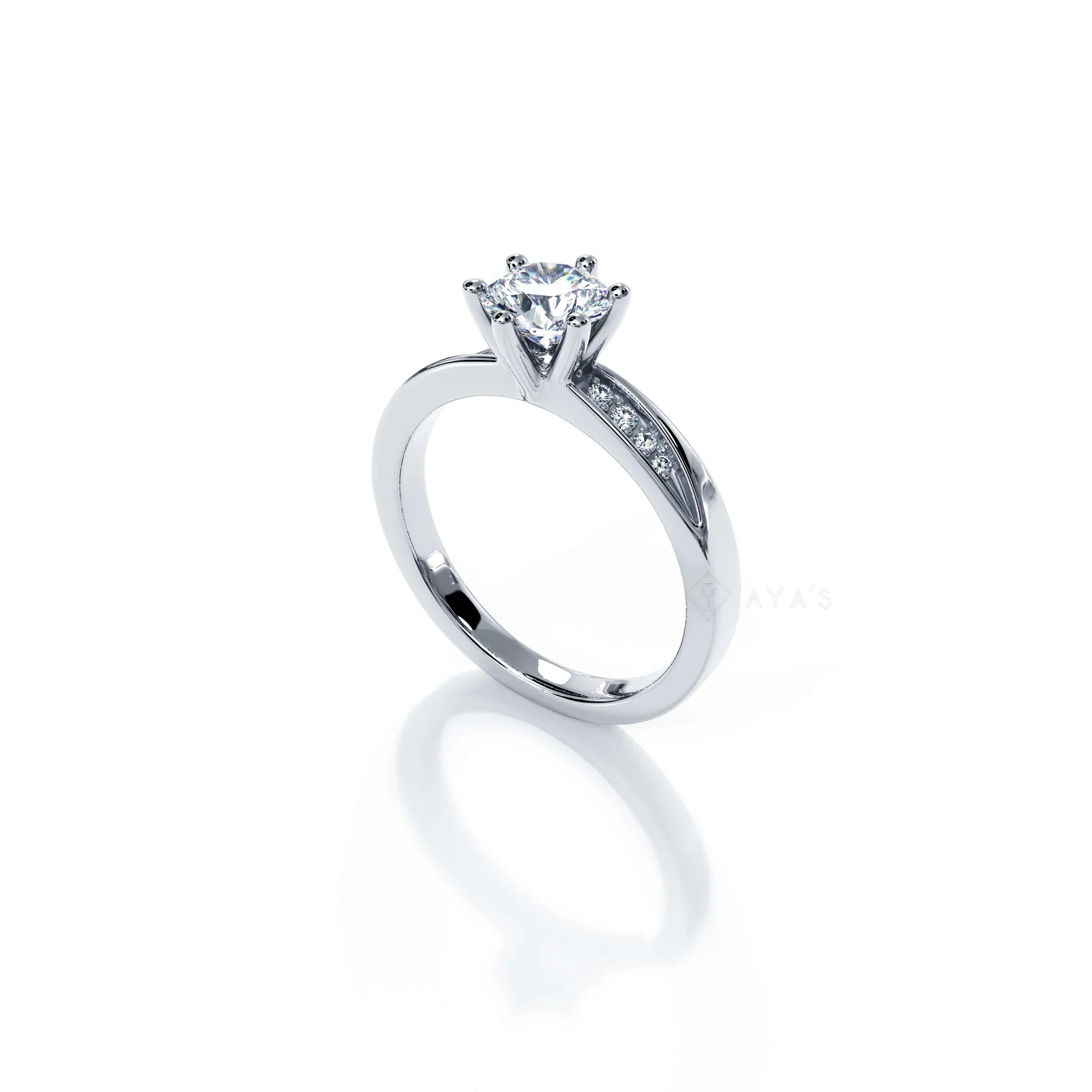 Silver Haloir Solitaire Ring