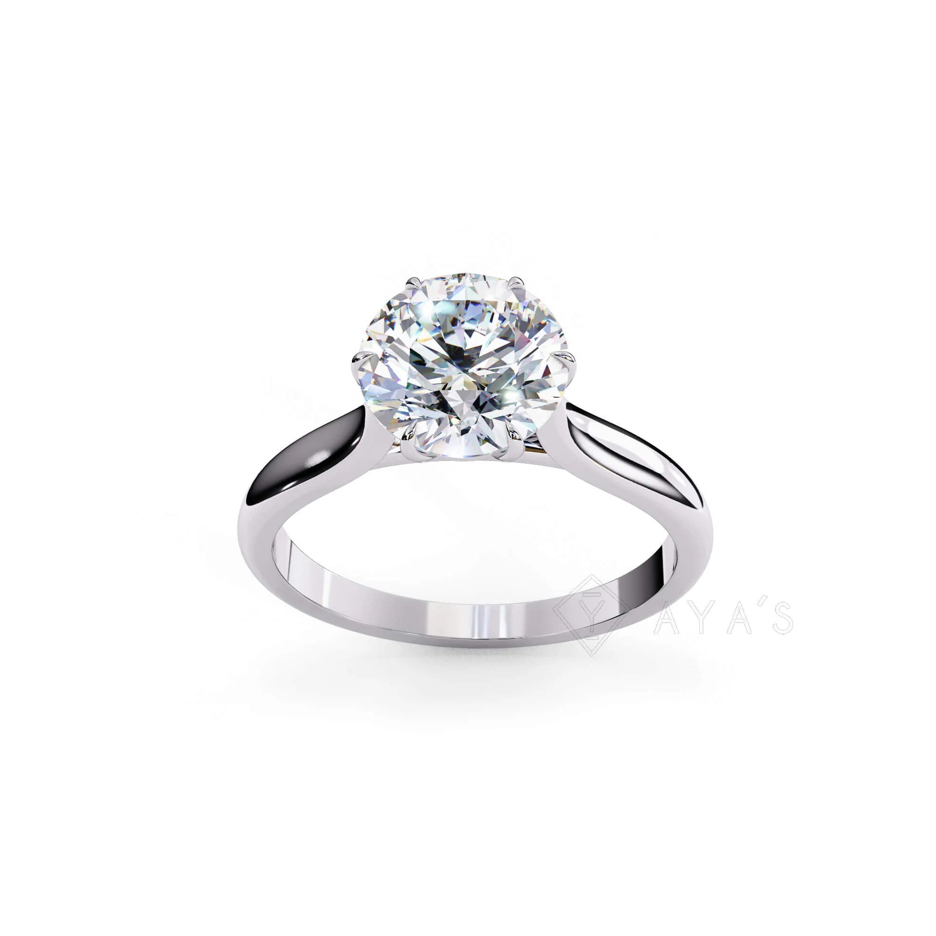 Silver Airelle Round Solitaire Ring