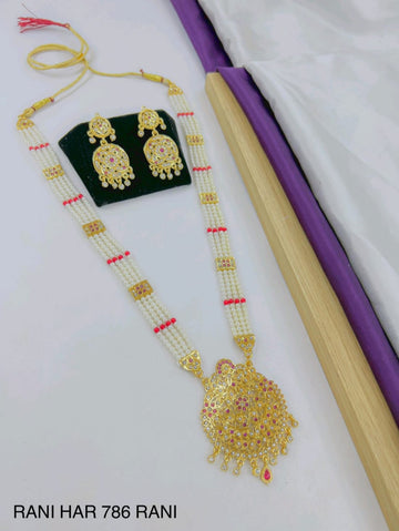 Royal Multi-Layer Pearl Rani Haar Stunning Stone Pendant Necklace Set