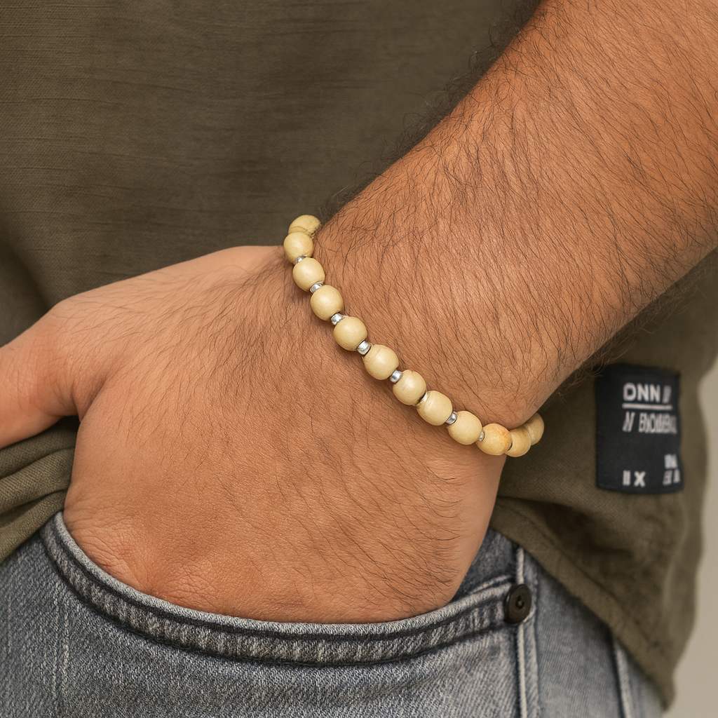 Tulsi Spiritual Aura Silver Bracelet