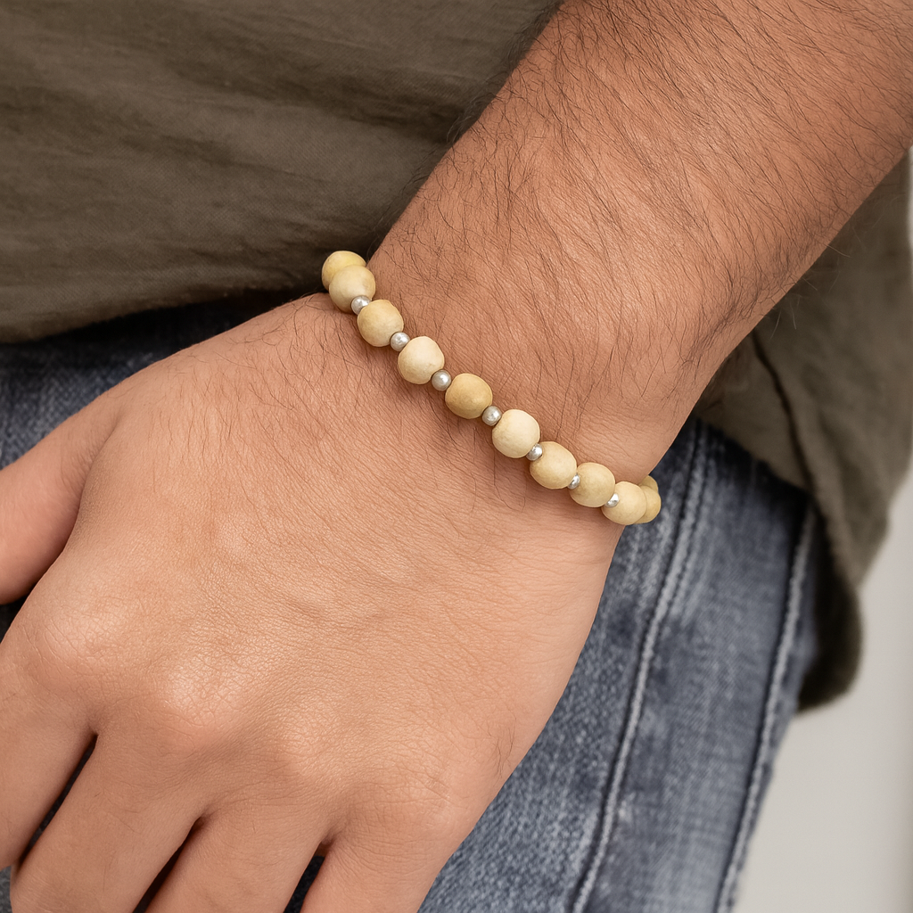 Tulsi Spiritual Aura Silver Bracelet