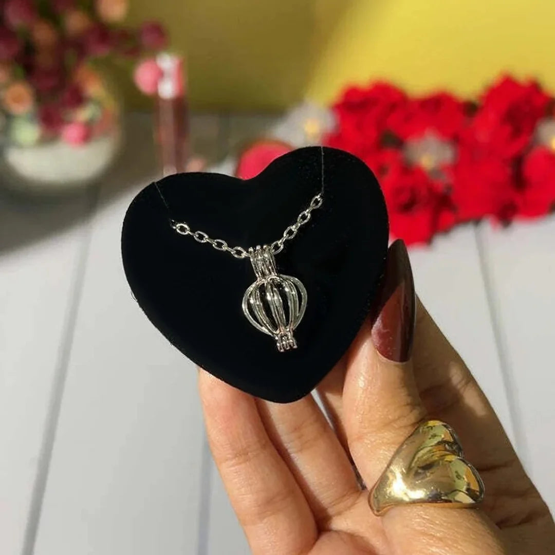 Real Freshwater White Pearl Love Wish Necklace Gift Set