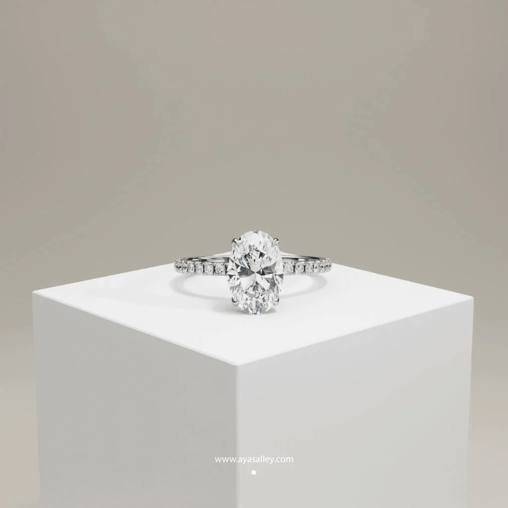 Silver Orine Oval Solitaire Ring