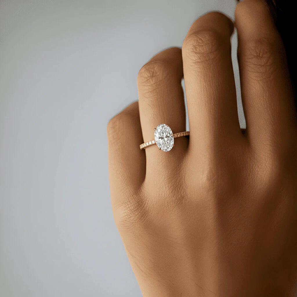 Silver Orine Oval Solitaire Ring