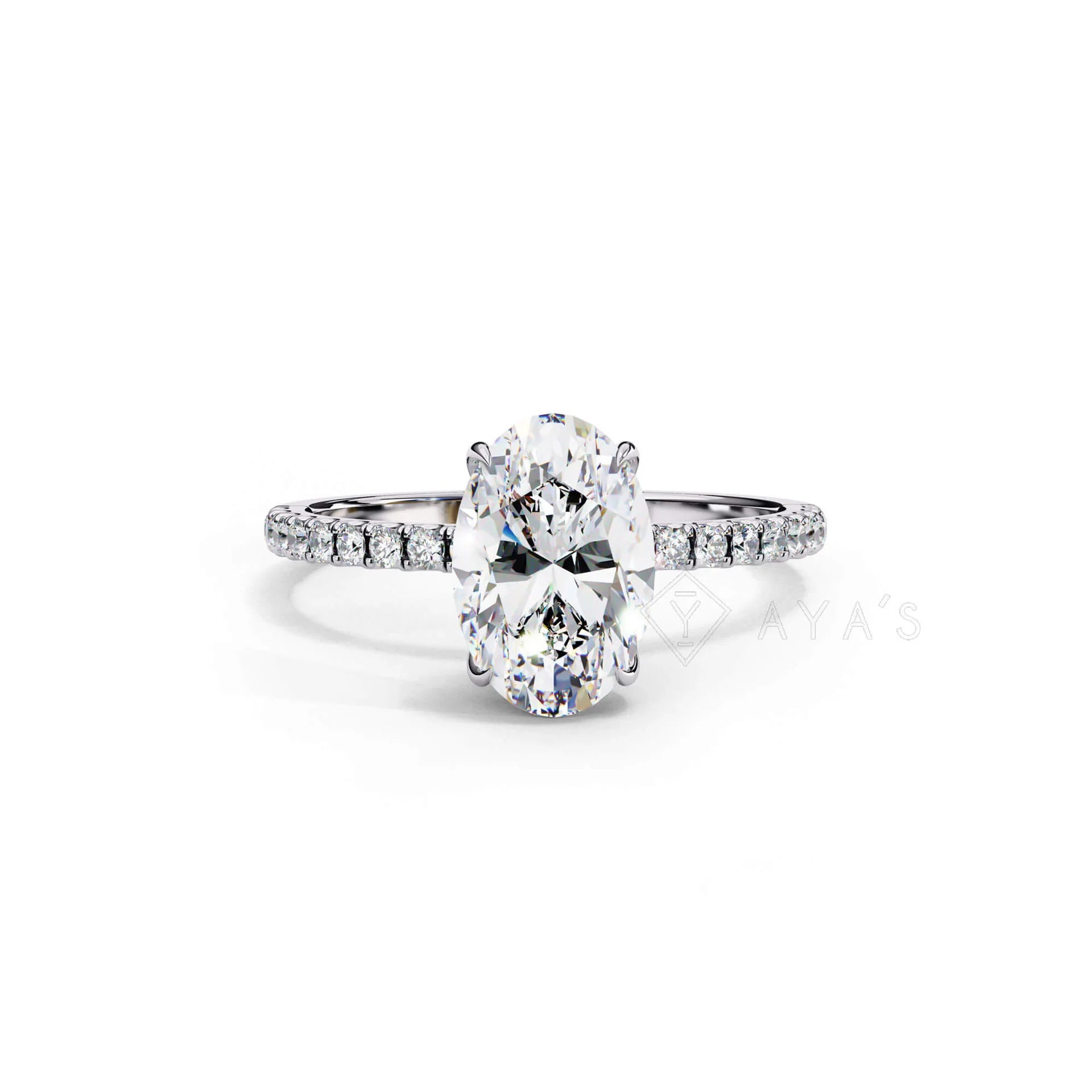 Silver Orine Oval Solitaire Ring