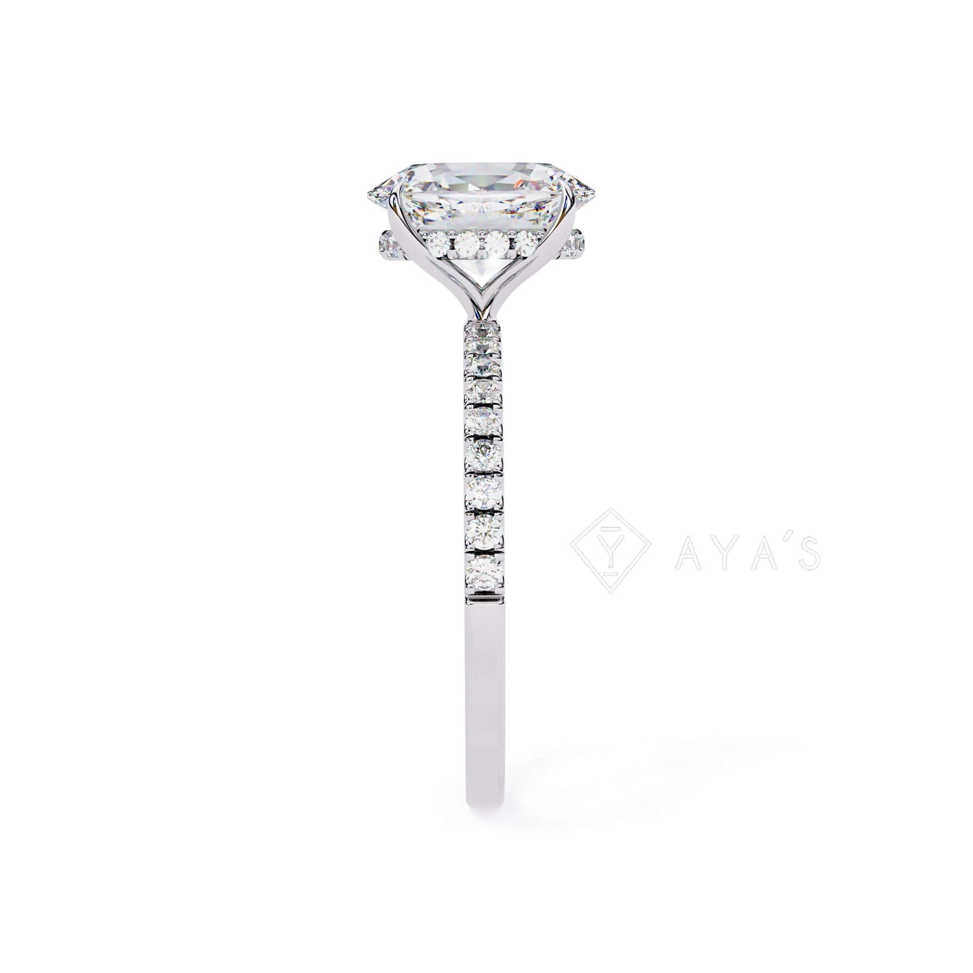 Silver Orine Oval Solitaire Ring