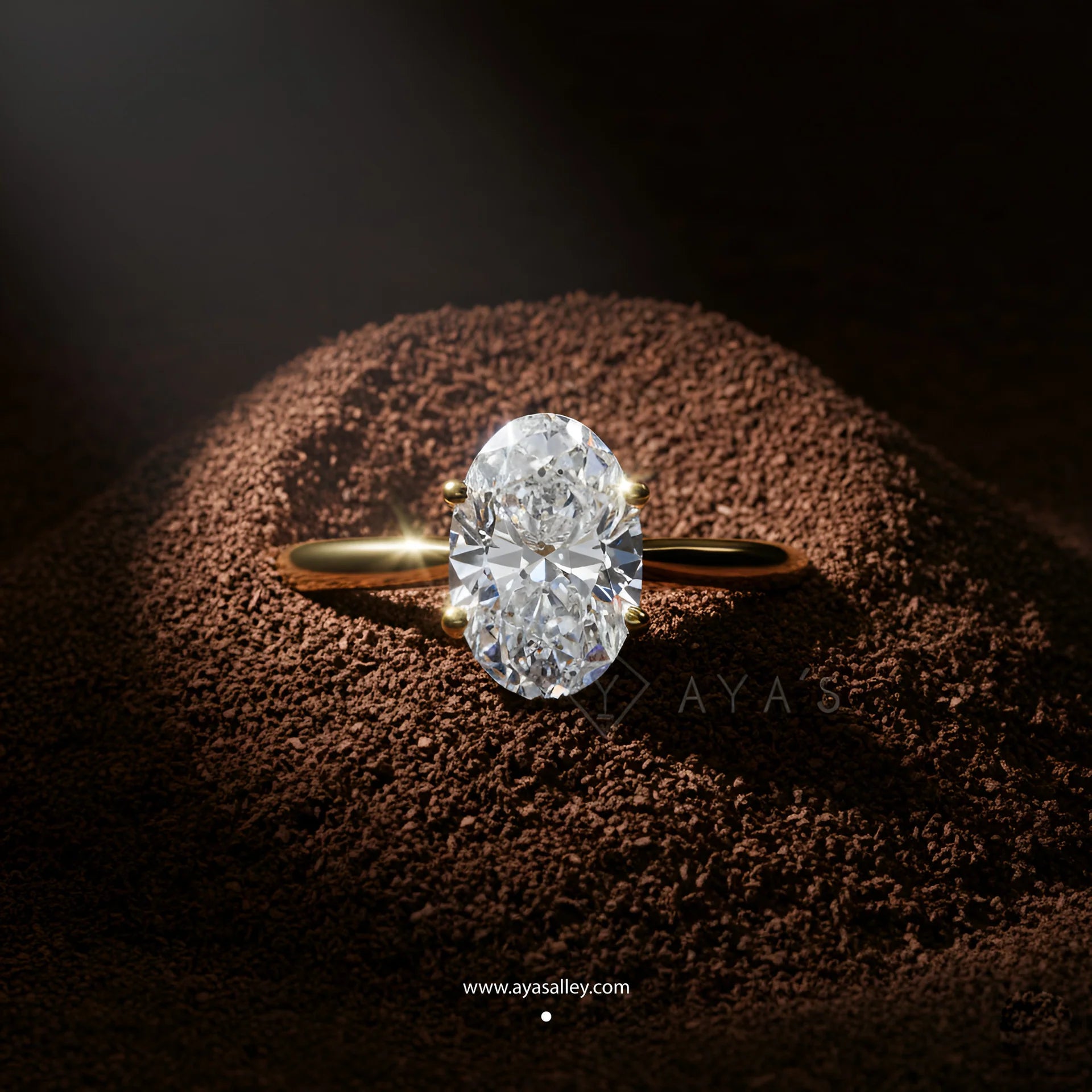 Silver Oval Embrace Solitaire Ring