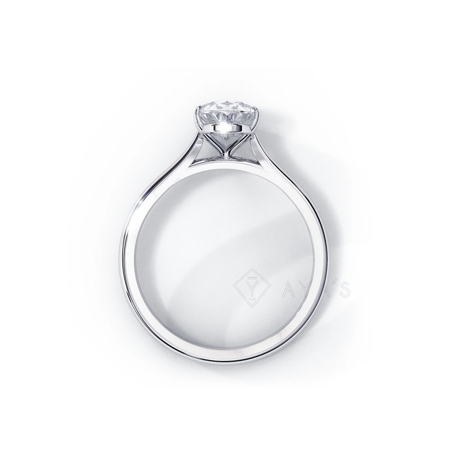 Silver Oval Embrace Solitaire Ring